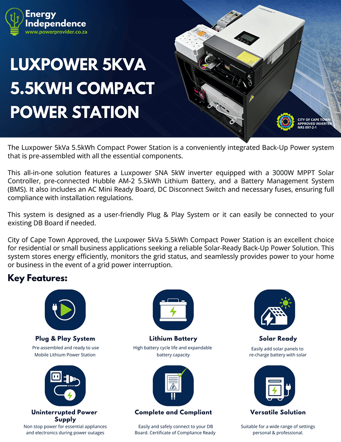 Luxpower Compact Power Station Technical Specifications